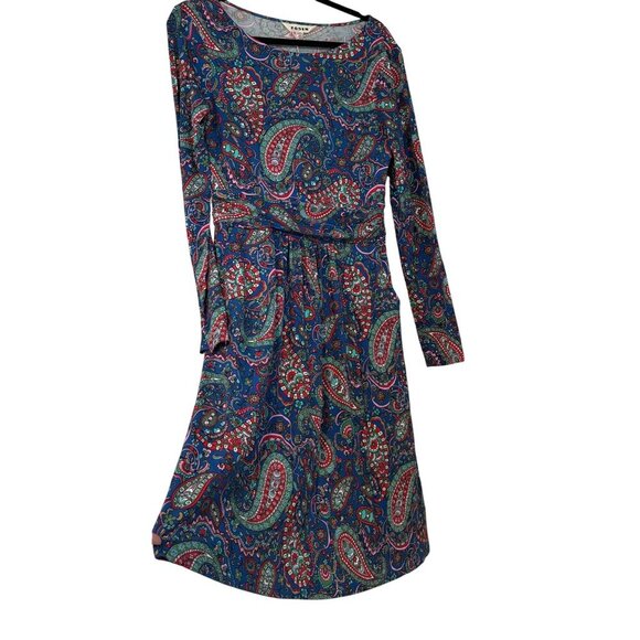 NWT Boden Amelie A-Line Knee Length Long Sleeve Stretch Paisley Dress Size 6 - Picture 3 of 13